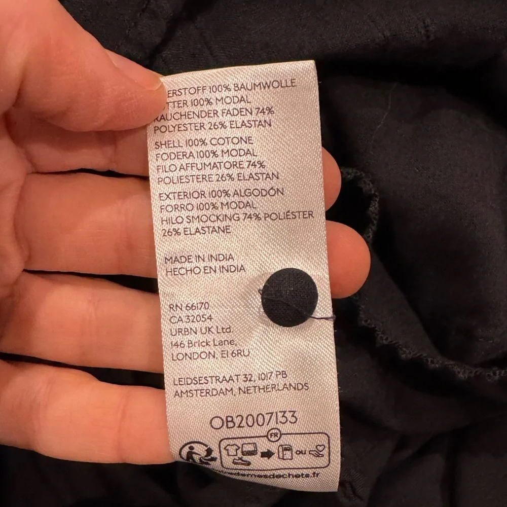 BY ANTHROPOLOGIE The Peregrine Romper Cotton Smocked Ruffle Sleeve Medium GUC - Picture 10 of 10